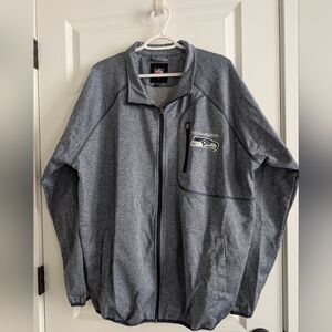 Men's NFL Seattle Seahawks Antigua Heathered Navy Full-Zip Jacket Size XXL